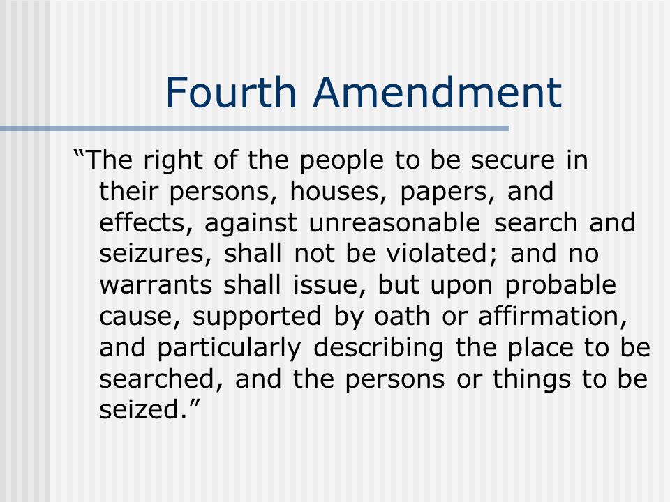 The codification of the fourth amendment essay
